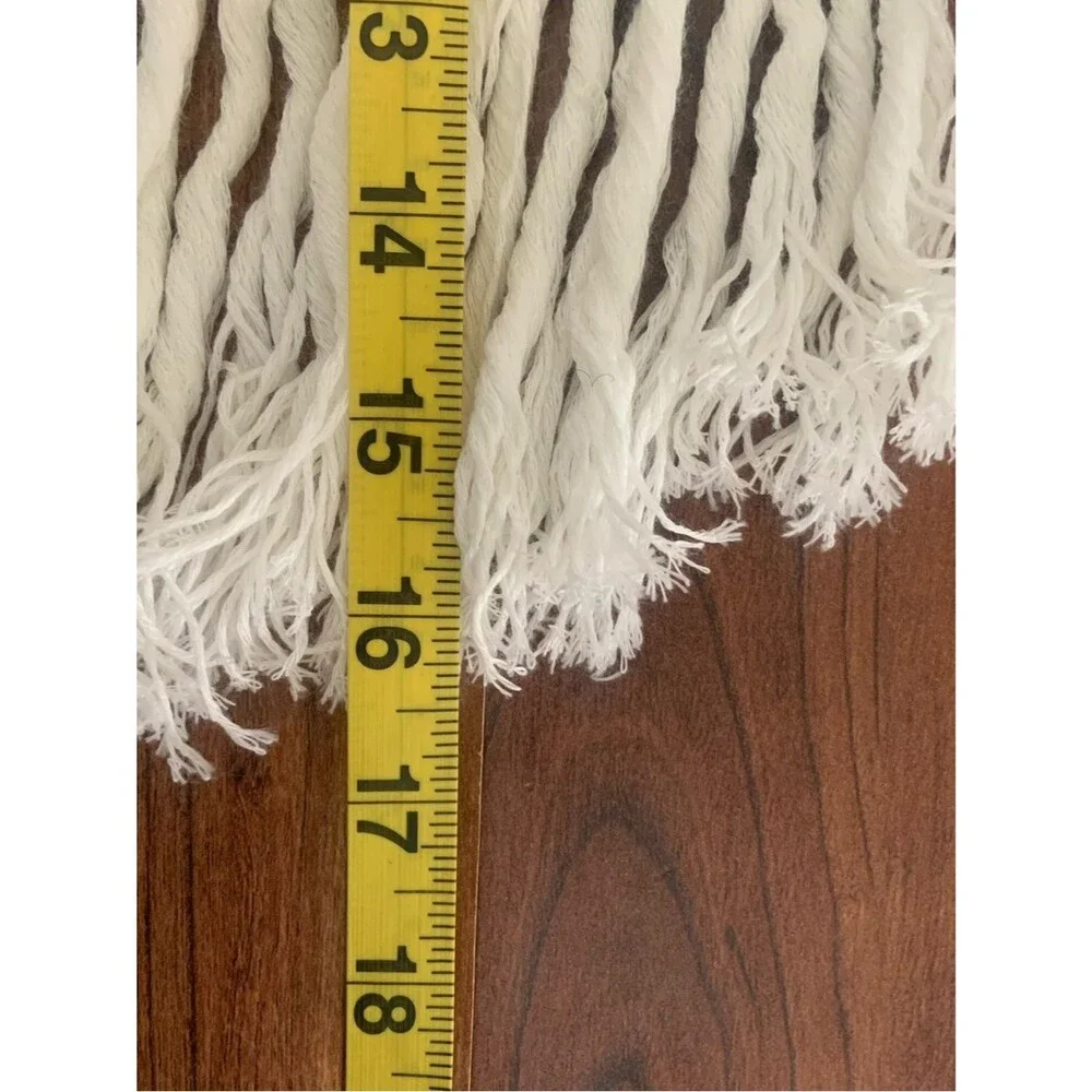 Cream Crochet Own Knit Fringe Mini Swim Cover Up Skirt Beach Resortwear M